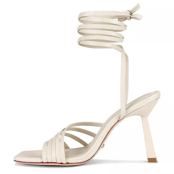 RAYE Sookie bone white ivory wrap sandal heel 8.5 Revolve - Picture 5 of 10